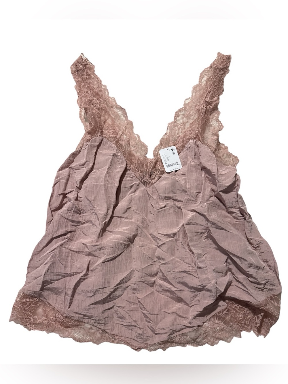 Free People- Lacey Essential Crinkle Tunic Tank In Pale Mauve
